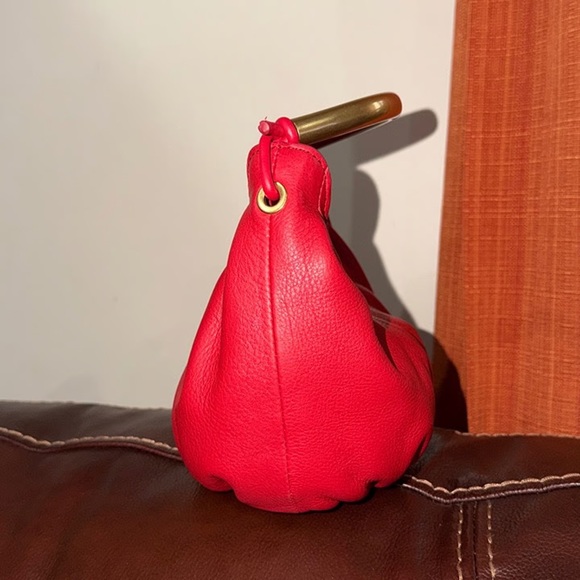 ‼️NEW Madewell The Camren Bandana Red Leather Top Handle Crossbo - Picture 8 of 8